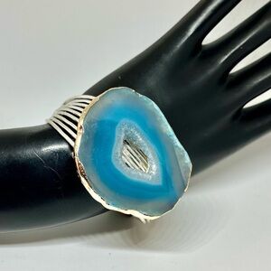 Robert Lee Morris Blue Agate Bracelet NWOT